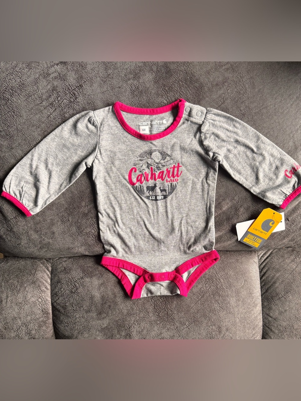 Carhartt girls 6-9m long sleeve onesie